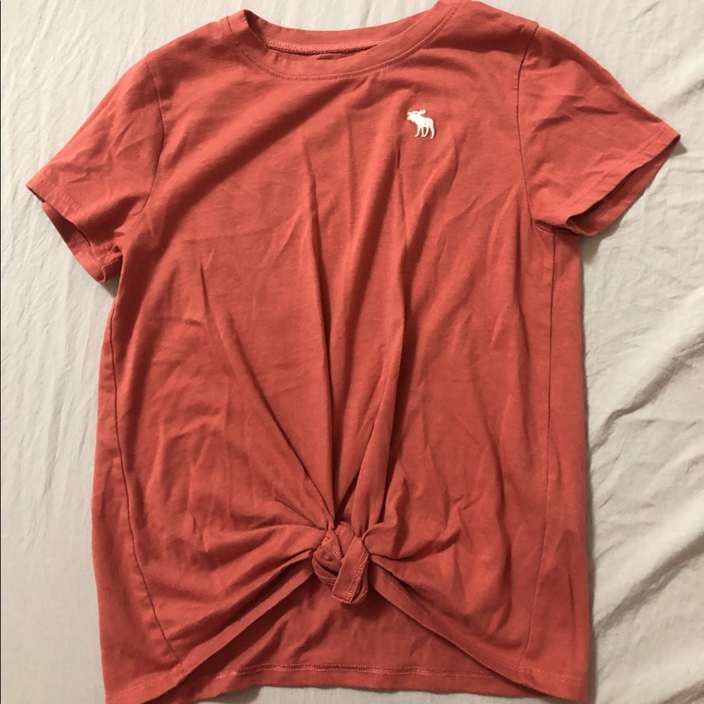 Coral Abercrombie kids shirt with tie